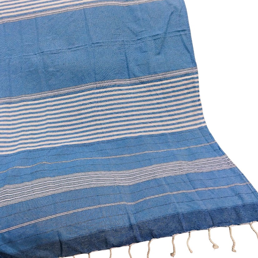 SUMMER tiempo Πετσέτα Θαλάσσης Pestemal Βαμβακερή Blue 90x180εκ. Summer tiempo 42-3170 (Ύφασμα: Βαμβάκι 100%, Χρώμα: Μπλε) - SUMMER tiempo - 42-3170-blue